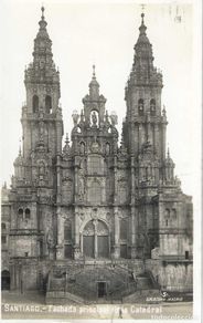 Postales: SANTIAGO FACHADA PRINCIPAL DE LA CATEDRAL - 5. G.H. ALSINA - CIRCULADA 1930